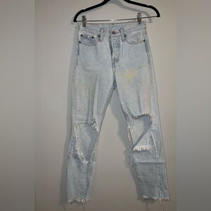 Levi’s Ripped Straight Leg High Waisted Jeans